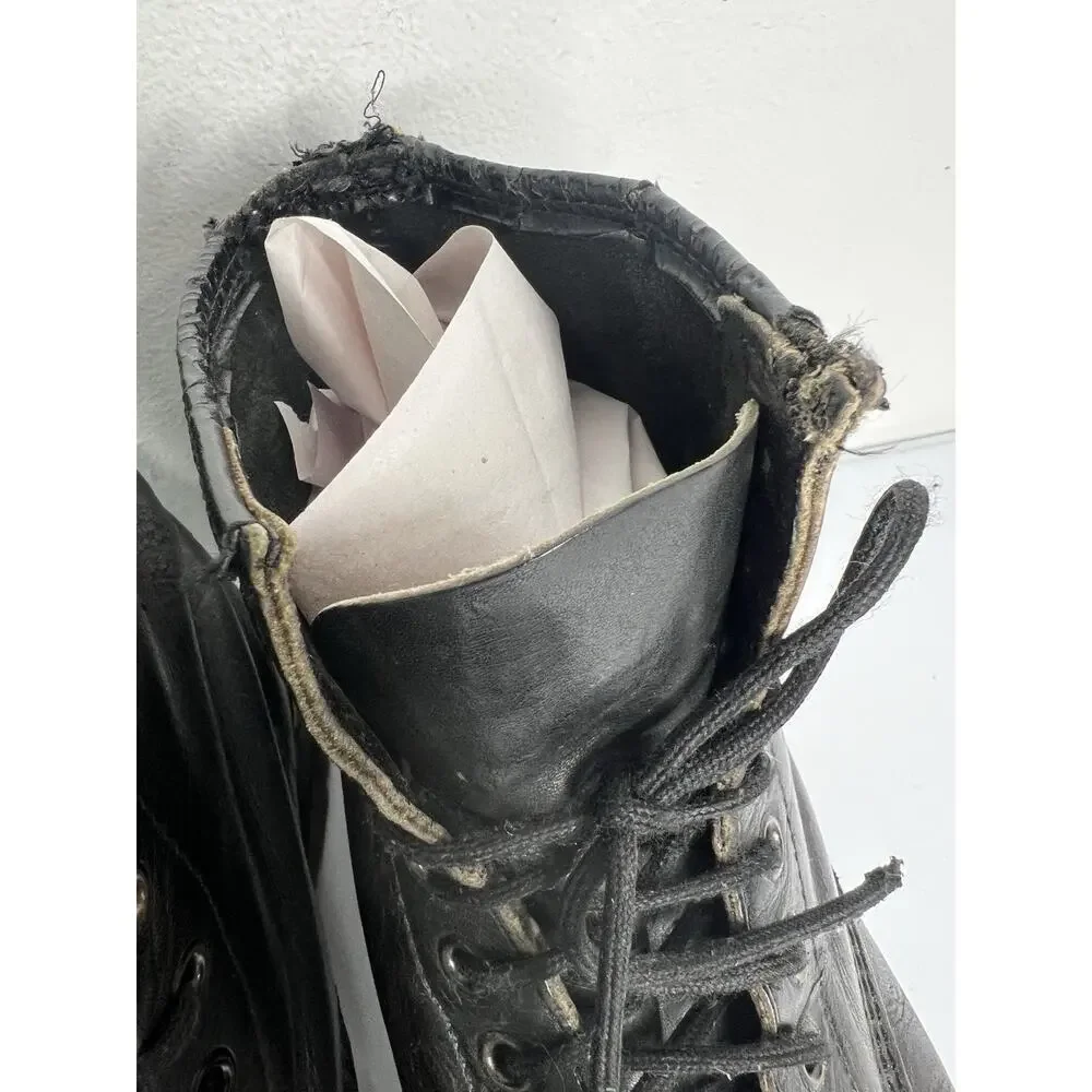 Dr. Martens 1460 Boots Black Leather Made In England Lace Vintage Men’s Size 7